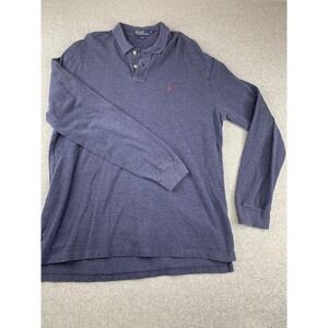 Polo Ralph Lauren Long Sleeve Polo Mens XL Blue Heather Pony Logo Cotton